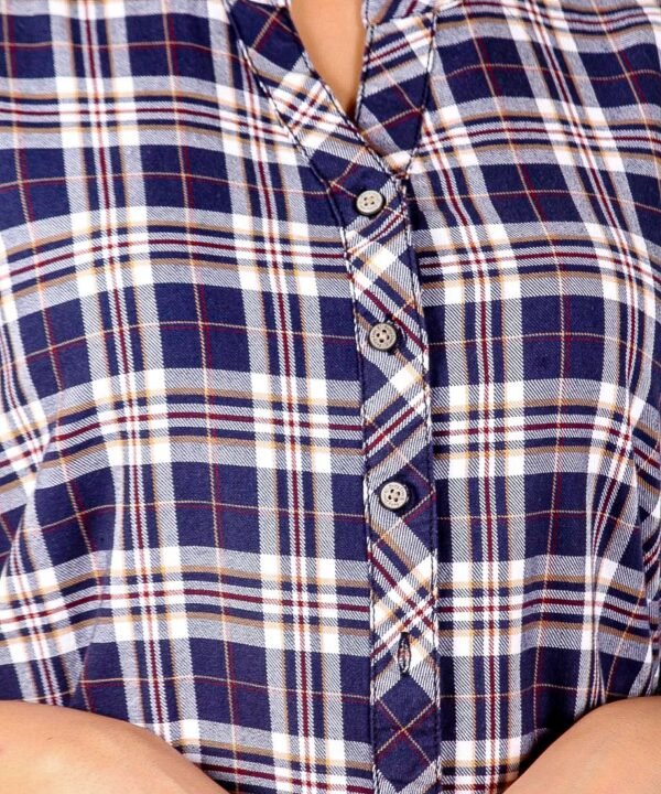 Womens Top Long Sleeves Check Shirt - Image 5