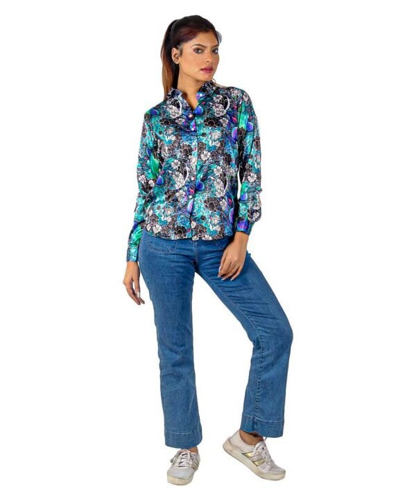 Womens Full Sleeve Casual Print Shirt | Tropical Shirt For Womens - Image 4