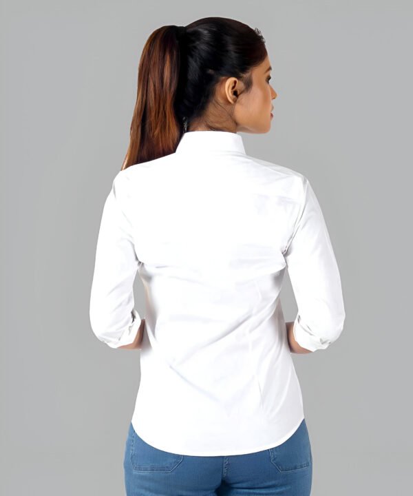 BIBWSS3089-2 Womens Full Sleeve Casual Shirt | Stylish White Shirt For Women - Image 3