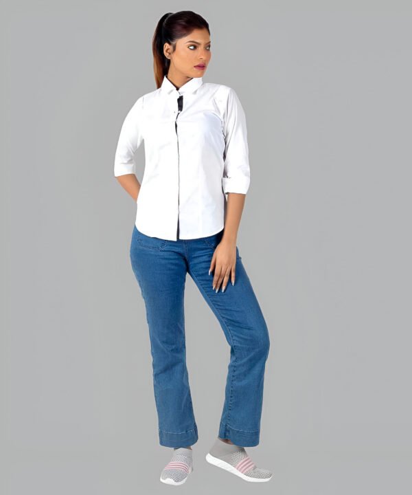 BIBWSS3089-3 Womens Full Sleeve Casual Shirt | Stylish White Shirt For Women - Image 4