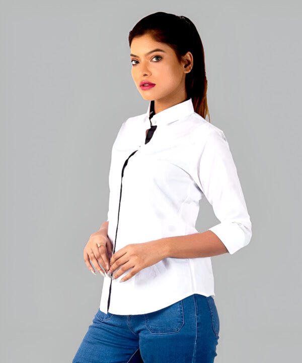 BIBWSS3089-4 Womens Full Sleeve Casual Shirt | Stylish White Shirt For Women - Image 1