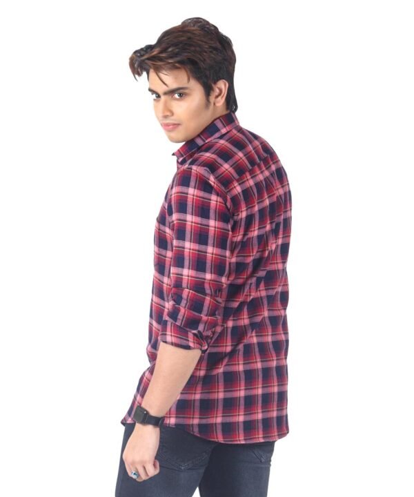 Mens Button Down Shirts Cotton Long Sleeve Shirts Slim Fit,Men's 100% Cotton Checkered Shirt - Image 4