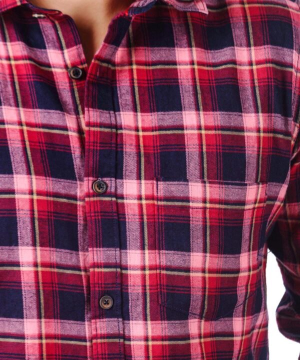 Mens Button Down Shirts Cotton Long Sleeve Shirts Slim Fit,Men's 100% Cotton Checkered Shirt - Image 5