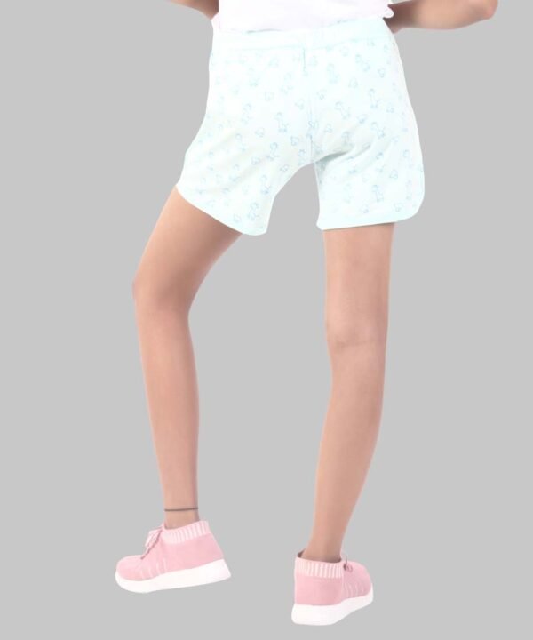 Girls Floral Print Hot Pant (Sky Blue) - Image 4