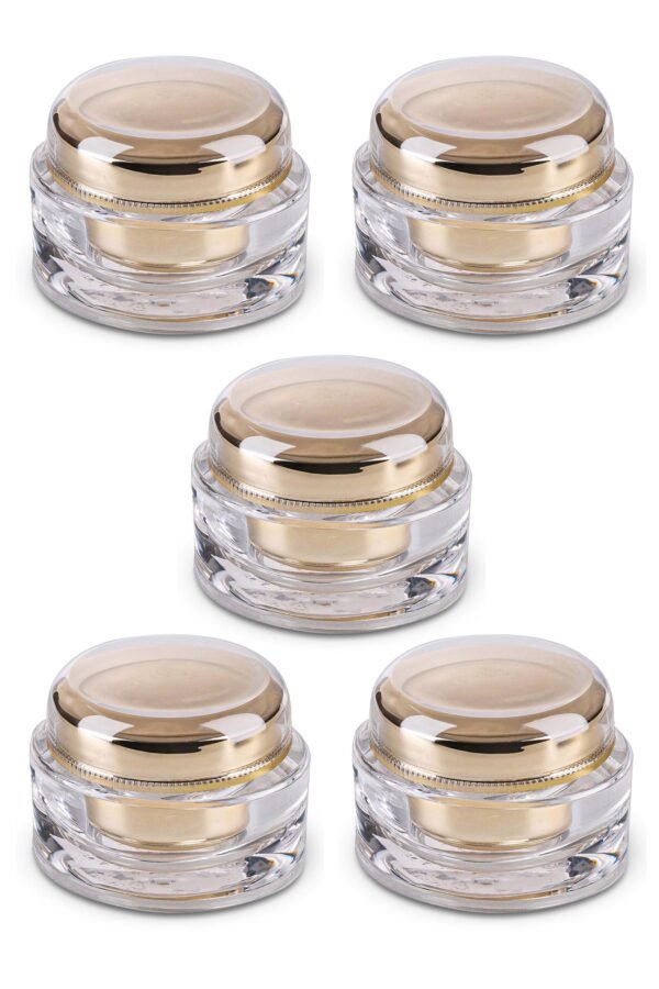 Golden Empty Cosmetic Acrylic Containers Jar_Pack OF 5 - Image 7
