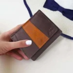 Genuine Leather Purse for Womens dark Brown Handbag
