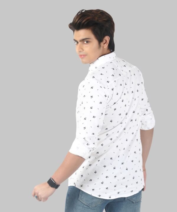 Mens Full Sleeves Casual Shirt| Mens Stylish Summer Printed Shirt_White - Image 2