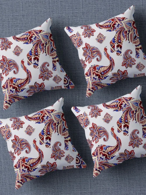 Tribal Elephant Animal Print Cushion Cover 16x16 Inch_Set Of 4