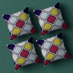 Multicolor Geometrical Printed Graphic Cotton Cushion Covers16x16 Inch_Set Of 4