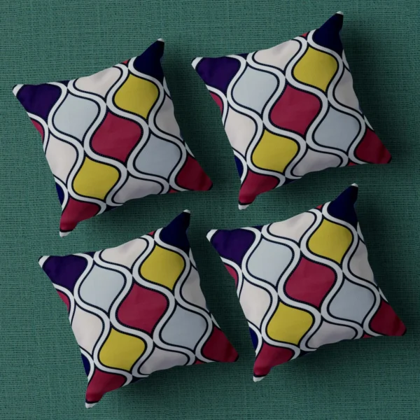 1-min_117_11zon Multicolor Geometrical Printed Graphic Cotton Cushion Covers16x16 Inch_Set Of 4 - Image 1