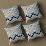 Multicolor Geometrical Printed Graphic Cotton Cushion Covers16x16 Inch_Set Of 4