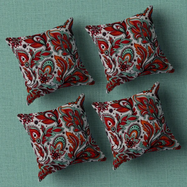 1-min_126_11zon Cotton Jaipuri  16x16 Inch Hand Block Print Square Cushion Cover_Set Of 4 - Image 1