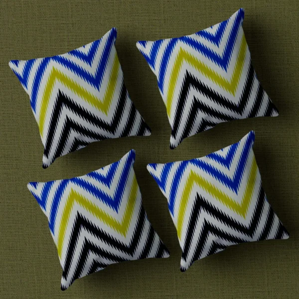 1-min_129_11zon Multicolor Geometrical Printed Graphic Cotton Cushion Covers16x16 Inch_Set Of 4 - Image 1