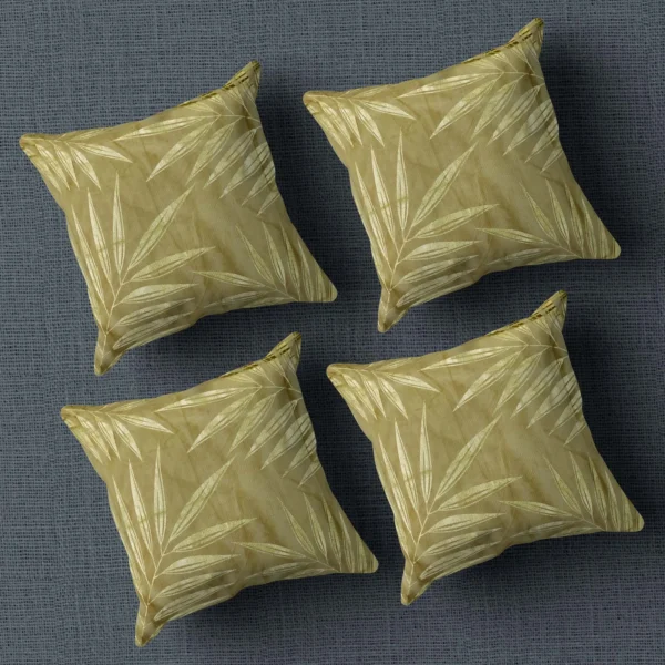 Tropical Leaf Printed Cushion/Pillow Covers _16 x 16 Inch _Set Of 4 - Image 1