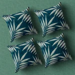 Tropical Leaf Printed Cushion/Pillow Covers _16 x 16 Inch _Set Of 4