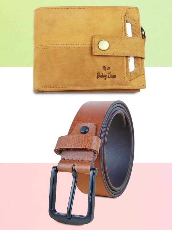11 color-min Mens Genuine Leather Wallet And Belt Combo Gift Set For Men |RFID Leather Card Holder and Belt Combo Box | Leather Wallet and Belt Gift Hamper for Men - Image 1