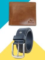 Mens Leather Wallet and Leather Belt Combo | Leather Wallet and Belt Combo Pack | Wallet and Belt Gift Set,Gift for Friend, Boyfriend,Husband,Father, Son etc