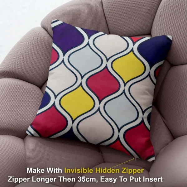 2-min_118_11zon Multicolor Geometrical Printed Graphic Cotton Cushion Covers16x16 Inch_Set Of 4 - Image 2