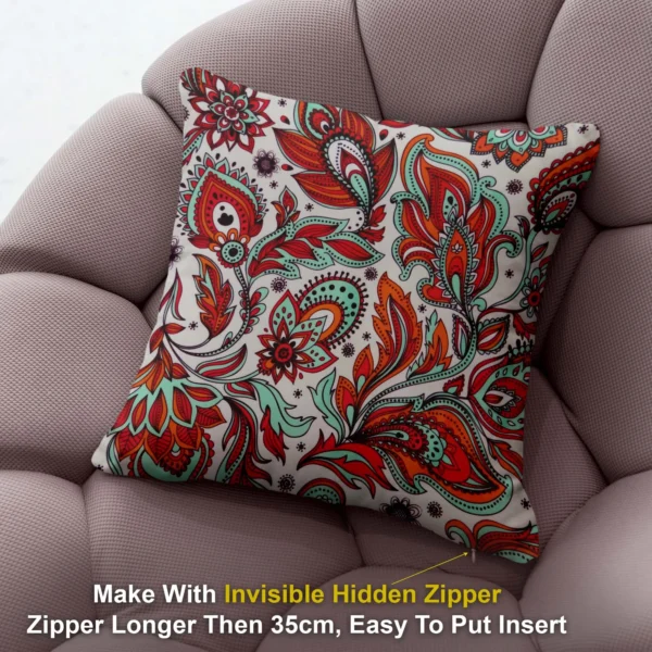 2-min_127_11zon Cotton Jaipuri  16x16 Inch Hand Block Print Square Cushion Cover_Set Of 4 - Image 2