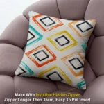 Multicolor Geometrical Printed Graphic Cotton Cushion Covers16x16 Inch_Set Of 4 - Image 2