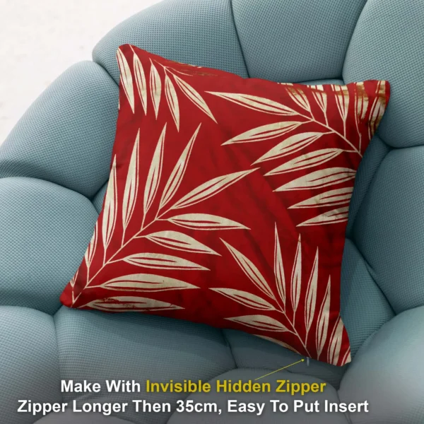 Tropical Leaf Printed Cushion/Pillow Covers _16 x 16 Inch _Set Of 4 - Image 2