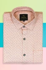 Men's Floral Print Shirt for Casual Wear|Shirt for Everyday Wear|Peach Printed Casual Shirt