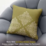 Jacquard Print Velvet Square Cushion Cover 16x16 inch_Set Of 4 - Image 3