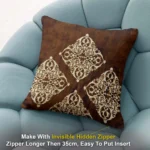 Jacquard Print Velvet Square Cushion Cover 16x16 inch_Set Of 4 - Image 2