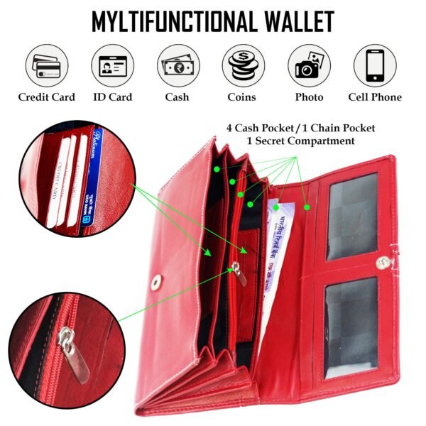 Ladies Clutch & Waist Belt Combo |Casual Jeans Belt Combo Gift For Women |RFID Leather Card Holder and Casual Belt Combo Gift For Girlfriend|Gift For Women - Image 4