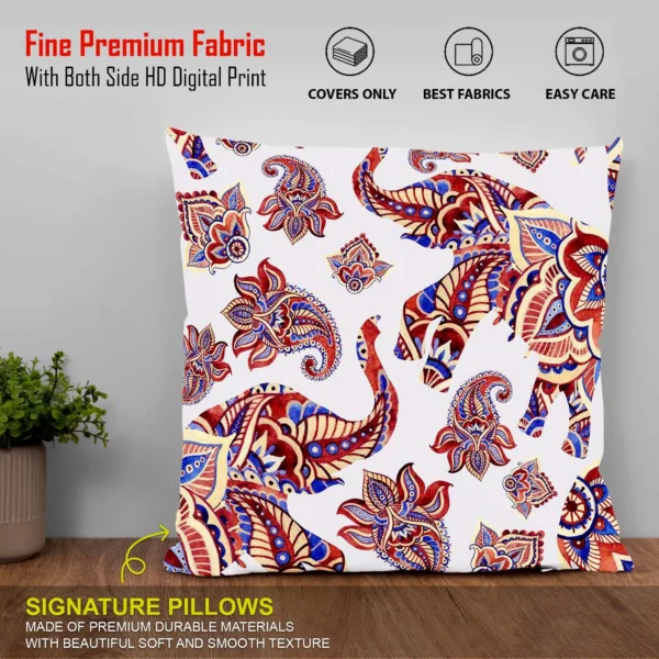 3-min_107_11zon Tribal Elephant Animal Print Cushion Cover 16x16 Inch_Set Of 4 - Image 3