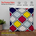 Multicolor Geometrical Printed Graphic Cotton Cushion Covers16x16 Inch_Set Of 4 - Image 3
