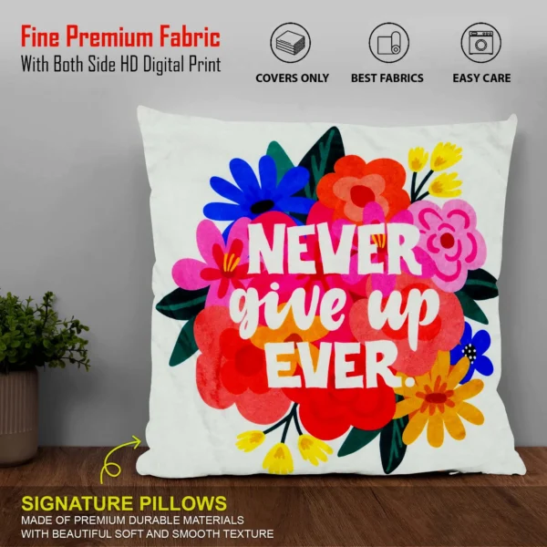 Multicolor Letter Printed Cotton Cushion Covers16x16 Inch_Set Of 4 - Image 3