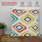 Multicolor Geometrical Printed Graphic Cotton Cushion Covers16x16 Inch_Set Of 4 - Image 3