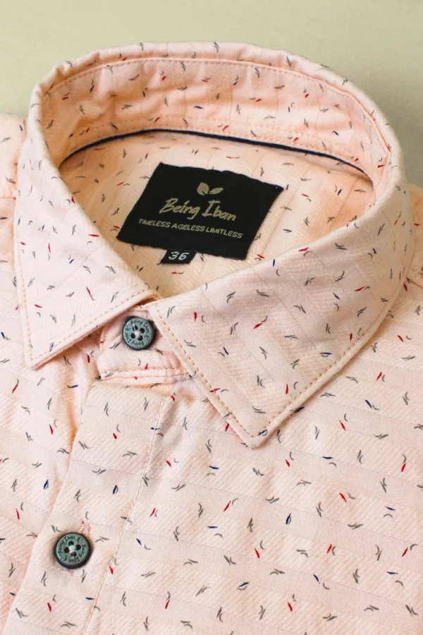 Men's Floral Print Shirt for Casual Wear|Shirt for Everyday Wear|Peach Printed Casual Shirt - Image 6