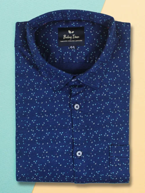Casual Shirt for Men | Shirt for Men | Men Stylish Shirt | Men Printed Shirt | Men Print Shirt | Navy Full Sleeve Printed Shirt For Men's