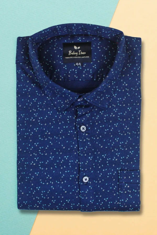 4-min_20_11zon Casual Shirt for Men | Shirt for Men | Men Stylish Shirt | Men Printed Shirt | Men Print Shirt | Navy Full Sleeve Printed Shirt For Men's - Image 1