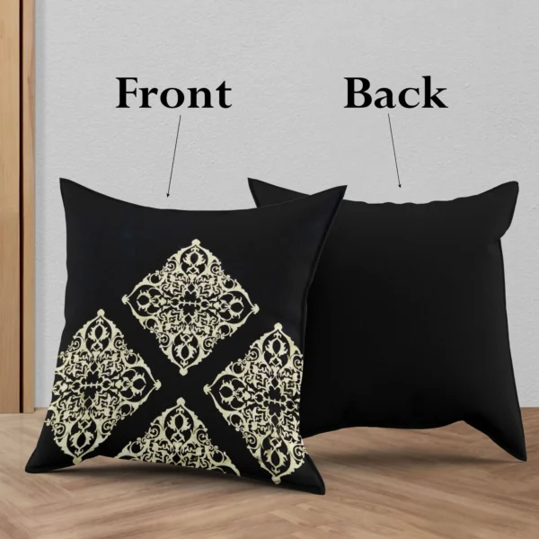 Jacquard Print Velvet Square Cushion Cover 16x16 inch_Set Of 4 - Image 3