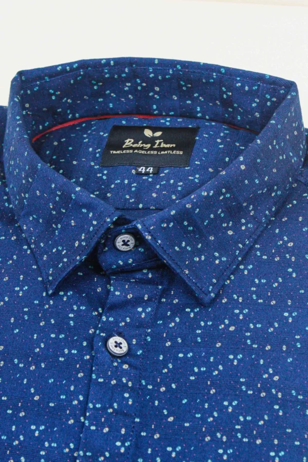 Casual Shirt for Men | Shirt for Men | Men Stylish Shirt | Men Printed Shirt | Men Print Shirt |  Navy Full Sleeve Printed Shirt For Men's - Image 3