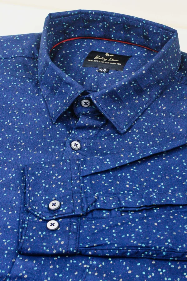 Casual Shirt for Men | Shirt for Men | Men Stylish Shirt | Men Printed Shirt | Men Print Shirt |  Navy Full Sleeve Printed Shirt For Men's - Image 5