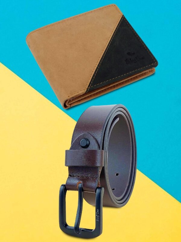 Mens Genuine Leather Wallet And Belt Combo Gift Set For Men |RFID Leather Card Holder and Belt Combo Box | Leather Wallet and Belt Gift Hamper for Men - Image 1