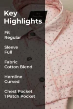 Men's Floral Print Shirt for Casual Wear|Shirt for Everyday Wear|Peach Printed Casual Shirt - Image 2