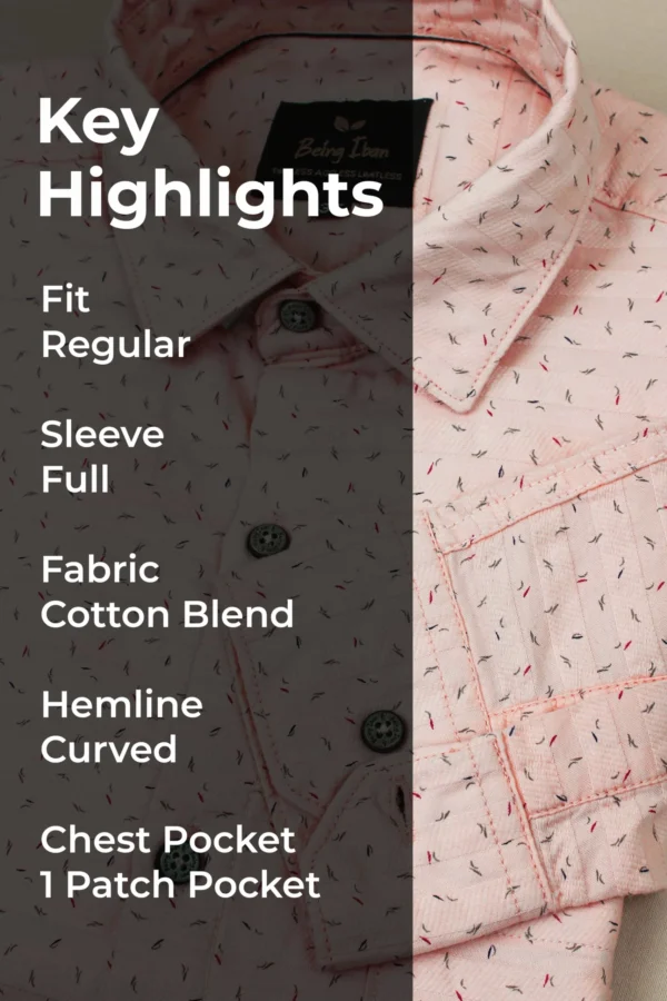 Men's Floral Print Shirt for Casual Wear|Shirt for Everyday Wear|Peach Printed Casual Shirt - Image 2