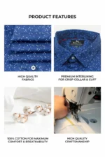 Casual Shirt for Men | Shirt for Men | Men Stylish Shirt | Men Printed Shirt | Men Print Shirt | Navy Full Sleeve Printed Shirt For Men's - Image 4