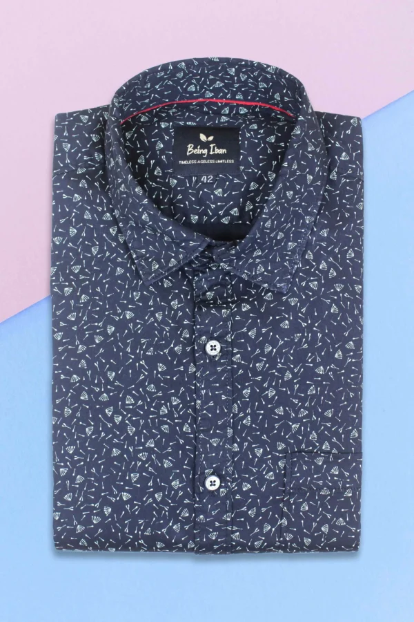 Casual Shirt for Men | Shirt for Men | Men Stylish Shirt | Men Printed Shirt | Men Print Shirt |  Blue Full Sleeve Printed Shirt For Men's - Image 1