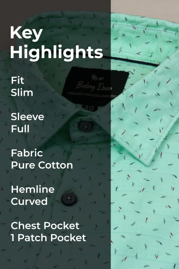 Casual Shirt for Men | Shirt for Men | Men Stylish Shirt | Men Printed Shirt | Men Print Shirt | Micro Print Slim Fit Shirt For Men's - Image 2