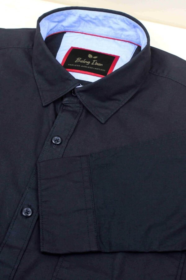 Mens Full Sleeve Casual Shirts | Stylish Black Shirts |Formal Shirts|Solid Black Shirt For Men - Image 5