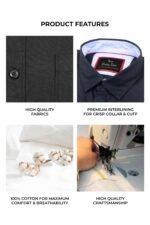 Mens Full Sleeve Casual Shirts | Stylish Black Shirts |Formal Shirts|Solid Black Shirt For Men - Image 3