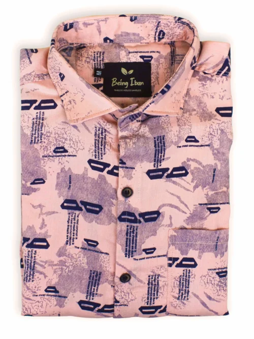 Men's Floral Print Shirt for Casual Wear|Shirt for Everyday Wear|Light Pink Printed Casual Shirt