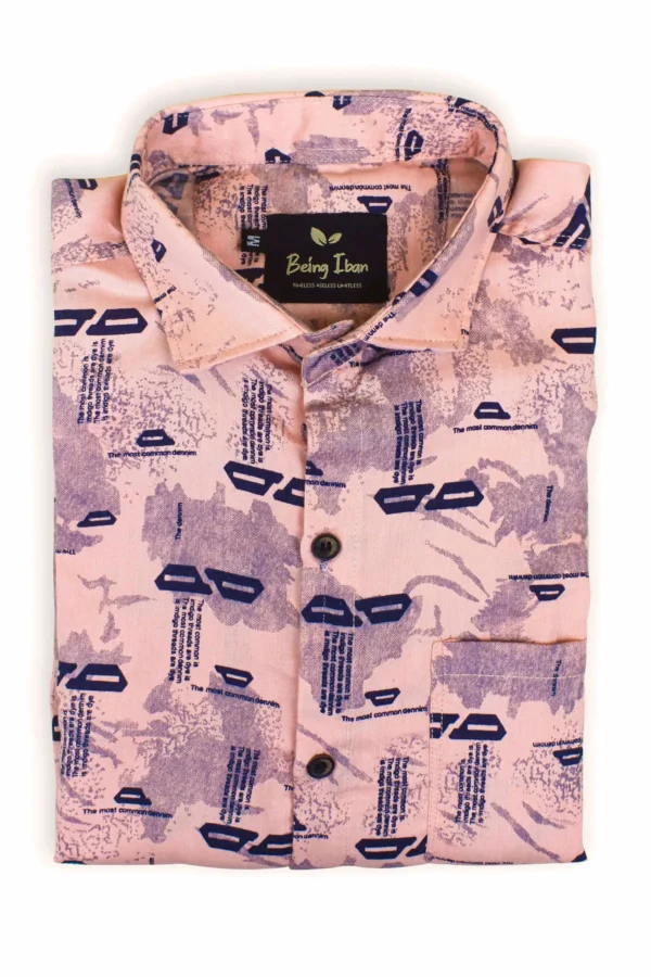 9876543210330_4-min_14_11zon Men's Floral Print Shirt for Casual Wear|Shirt for Everyday Wear|Light Pink Printed Casual Shirt - Image 1