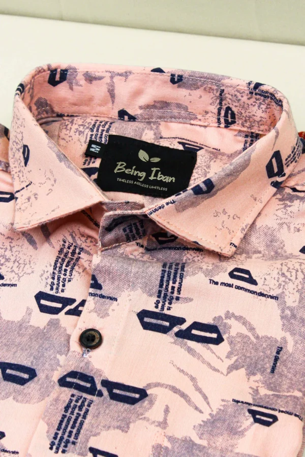 Men's Floral Print Shirt for Casual Wear|Shirt for Everyday Wear|Light Pink Printed Casual Shirt - Image 3